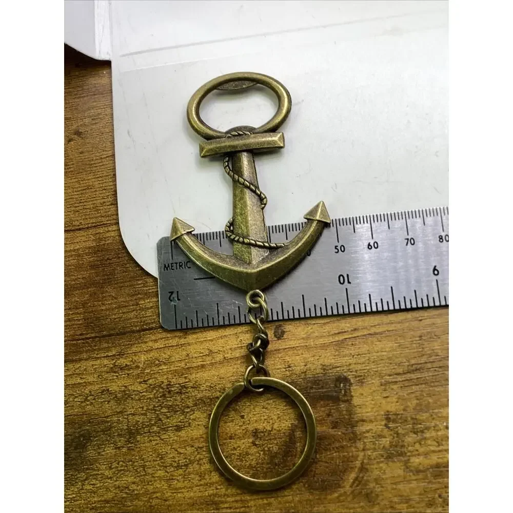 Vintage Brass Anchor Bottle Opener Keychain Nautical